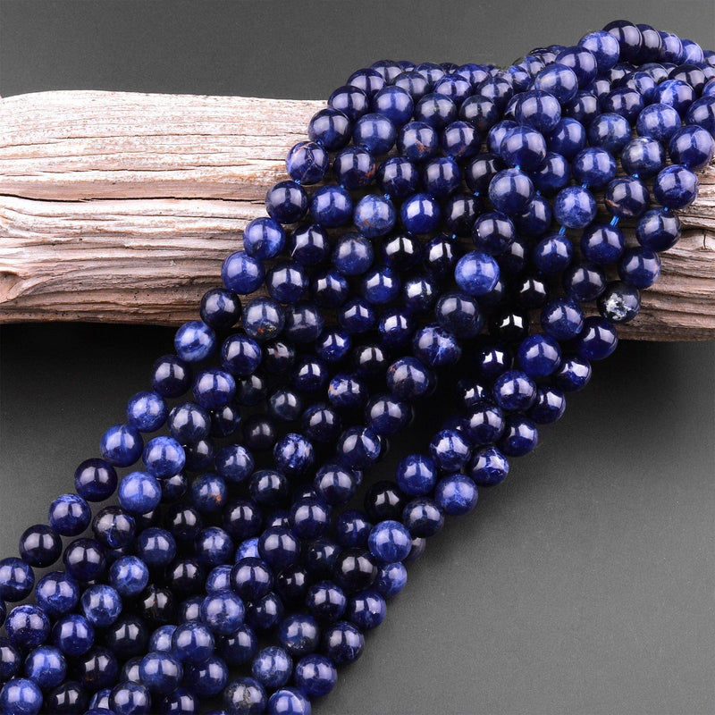 AAA Natural Blue Sodalite 6mm 8mm Round Beads 15.5" Strand