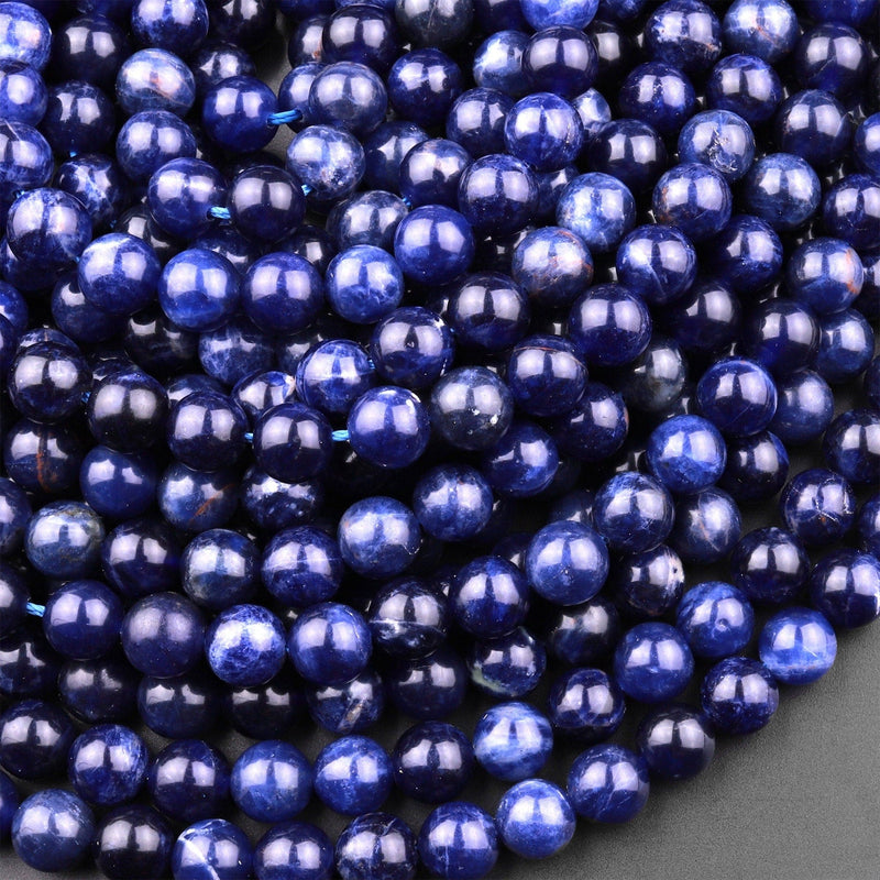 AAA Natural Blue Sodalite 6mm 8mm Round Beads 15.5" Strand