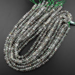 Natural Biotite Mica In Green Tourmaline Quartz 6mm 8mm 10mm Faceted Rondelle Beads 15.5" Strand