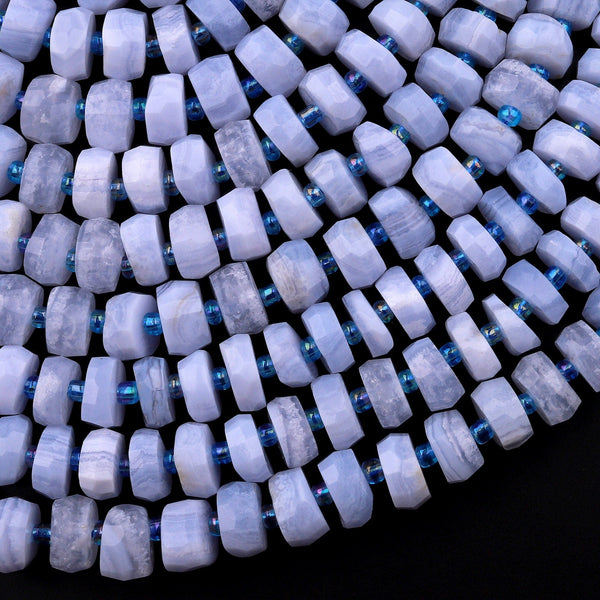 Natural Black and Baby Blue Fire Agate Beads, Faceted Black White Blue  Pattern Beads BS #80, sizes in 10 mm 14 inch FULL Strands