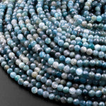 Natural Paraiba Blue Tourmaline Faceted 3mm Round Beads Indicolite Gemstone 15.5" Strand