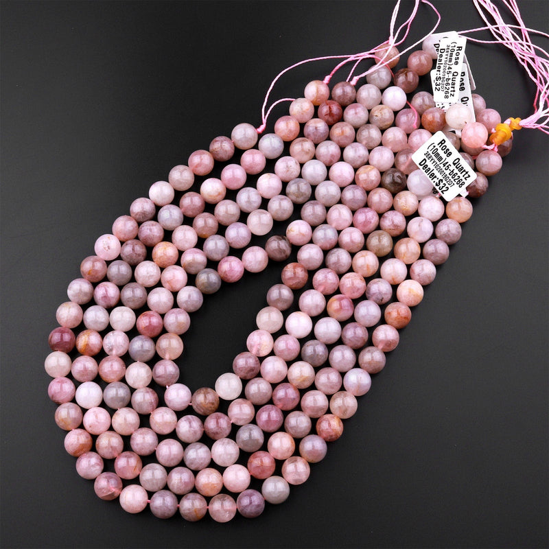 Rare Mauve Pink Madagascar Natural Rose Quartz 6mm 8mm 10mm Round Beads 15.5" Strand