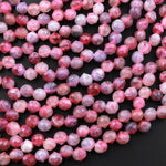Natural Pink Tourmaline Lepidolite Faceted 6mm Rounded Teardrop Briolette Beads 15.5" Strand