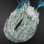 AAA Translucent Natural Blue Yellow Green Aquamarine Faceted 6mm Cube Beads Micro Laser Diamond Cut Gemstone 15.5" Strand