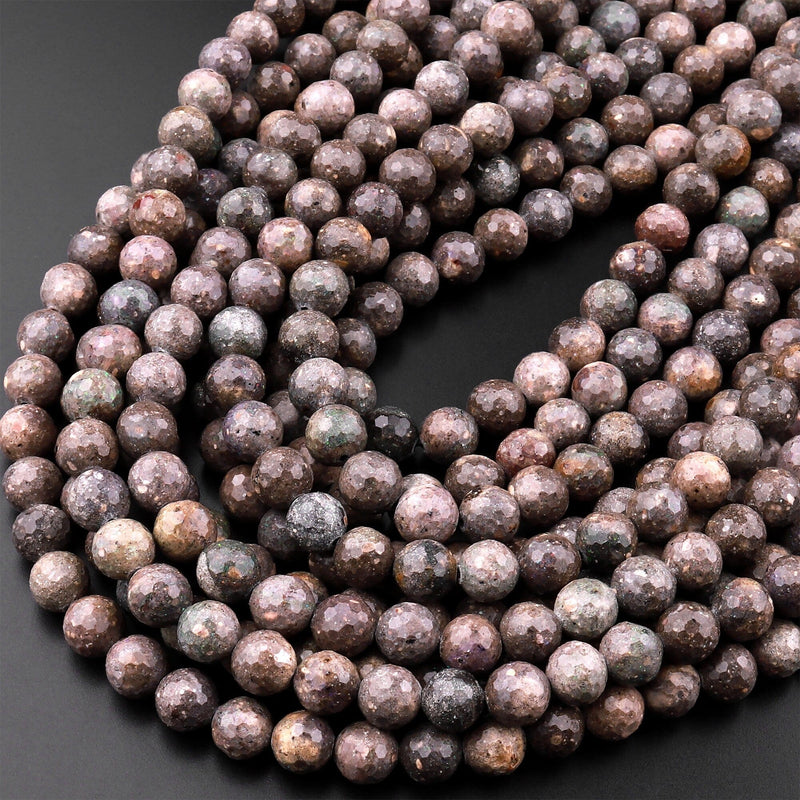 Natural Australian Black Opal 4mm 6mm 8mm 10mm Faceted Round Beads 15.5" Strand