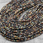 Genuine Natural Dragon Skin Turquoise 3mm Faceted Rondelle Beads 15.5" Strand