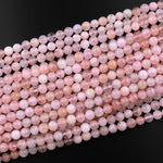 Natural Morganite Beads Smooth 4mm 6mm 8mm Round Beads Pink Beryl Aquamarine Gemstone 15.5" Strand