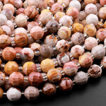 Rare Natural Hidden Valley Jasper (Idaho) 8mm Prism Rounded Point Beads 15.5" Strand