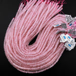 AAA Natural Pink Rose Quartz  Faceted 6mm Rondelle Beads Gemmy Translucent High Quality Natural Pink Gemstone 15.5" Strand