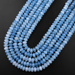 AAA Faceted Natural Blue Aquamarine Rondelle Beads 4mm 6mm 8mm 10mm 15.5" Strand