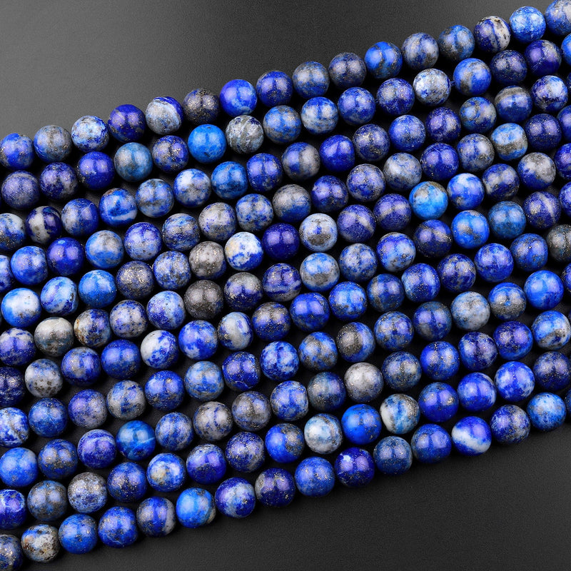 Natural Blue Lapis 4mm 6mm 8mm 10mm Round Beads 15.5" Strand