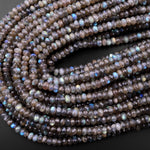 AA Faceted Labradorite Rondelle Beads 8mm 10mm Brilliant Golden Blue Flashes Fire 15.5" Strand