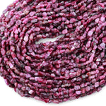 Natural Pink Rubellite Tourmaline Freeform Chip Pebble Nugget Beads Gemstone 15.5" Strand