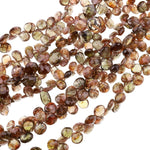 Faceted Real Genuine Natural Andalusite Marquise Teardrop Briolette Beads 8" Strand