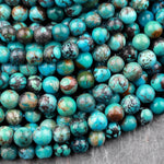 Real Genuine Natural Turquoise 6mm Round Beads High Quality Vibrant Blue Green Brown Turquoise Gemstone 15.5" Strand