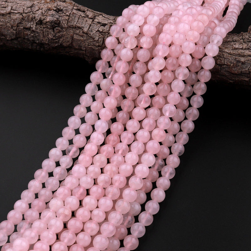 Natural Rose Quartz Bead Necklace