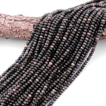 Natural Australian Black Opal Faceted 4mm 5mm Rondelle Beads 15.5" Strand