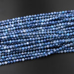 AAA Natural Blue Kyanite Faceted 4mm 6mm Round Beads 15.5" Strand
