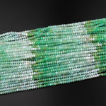 Micro Faceted Natural Australian Green Chrysoprase Faceted Rondelle 4mm Beads Diamond Cut Gemstone Beads 15.5" Strand