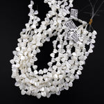 AAA Iridescent Carved Natural White Mother of Pearl Shell Heart Beads 8mm 10mm 15.5" Strand