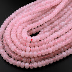 Natural Pink Rose Quartz Rondelle Beads 6x4mm 8x5mm 15.5" Strand