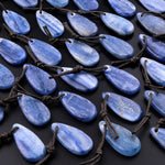 Natural Blue Kyanite Teardrop Pendant Top Drilled Gemstone Focal Bead