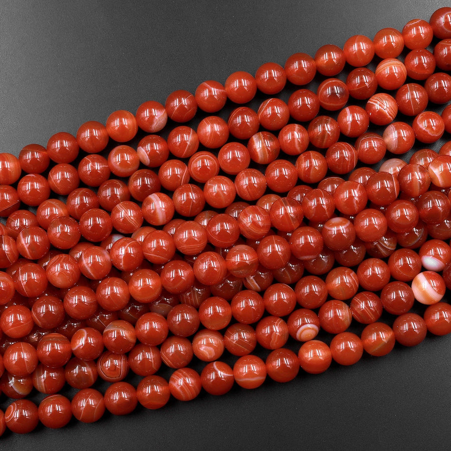 Natural Red Agate 3mm 6mm 8mm 10mm 12mm Round Beads 15.5" Strand