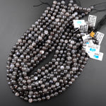 AAA Natural Black Moonstone 4mm 6mm 8mm 10mm Round Beads 15.5" Strand