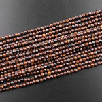 Natural Bronzite Beads Faceted 2mm Round 15.5" Strand