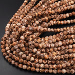 Tibetan Agate 6mm 8mm 10mm Round Beads Dzi Agate Brown Etched Line Matte Mala Antique Boho Beads 15.5" Strand