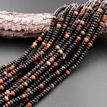 Natural Brown Black Tibetan Agate Beads 6mm 8mm Rondelle 15.5" Strand