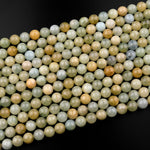 Rare Natural Yellow Aquamarine 10mm Smooth Round Beads 15.5" Strand