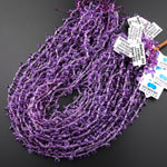 AAA Faceted Small Natural Purple Amethyst Faceted Teardrop Briolette Beads 15.5" Strand