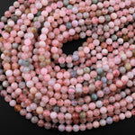 Natural Morganite Pink Aquamarine 6mm Round Beads Variegated Natural Pink Beryl Aquamarine Gemstone 15.5" Strand