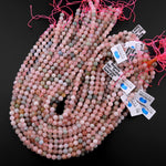 Natural Morganite Pink Aquamarine 6mm Round Beads Variegated Natural Pink Beryl Aquamarine Gemstone 15.5" Strand