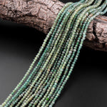 Rare Faceted Natural Green Apatite 3mm Rondelle Beads 15.5" Strand