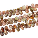 Faceted Real Genuine Natural Andalusite Marquise Teardrop Briolette Beads 8" Strand