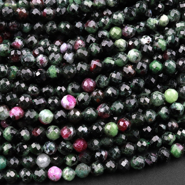 Ruby Zoisite 9.5-11.5mm Faceted Rondelle A Grade Gemstone Beads Lot - 154976