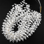 AAA Iridescent Carved Natural White Mother of Pearl Shell Corss Beads Side Drilled 15.5" Strand