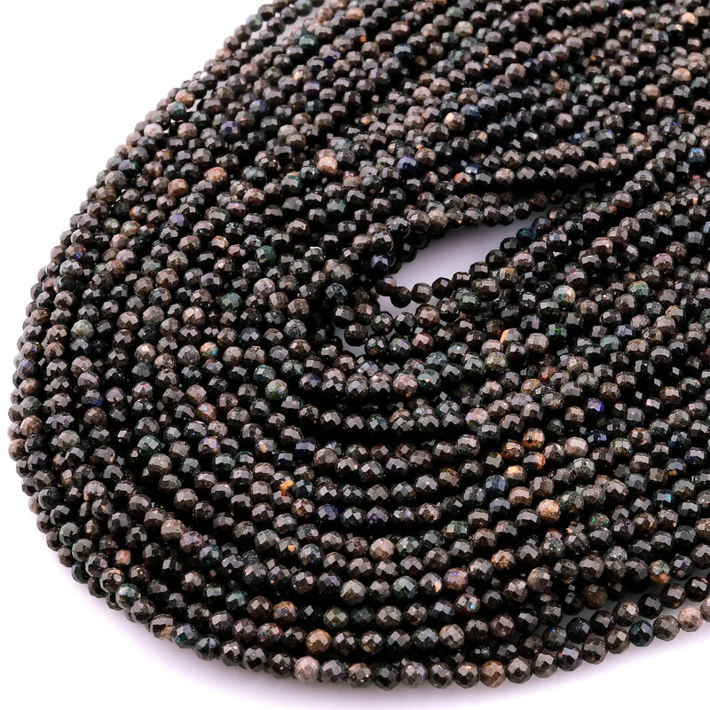 Green Black Opal Smooth Rondelle Beads Green Black Opal Beads