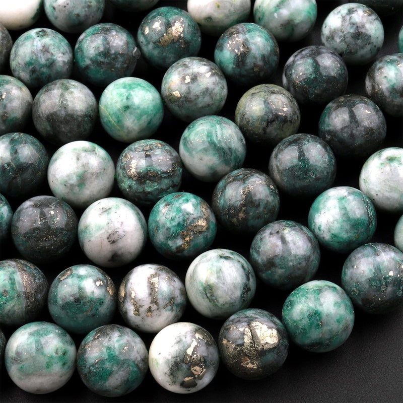 Large Hole Beads Titanium Pyrite Smooth Round 8mm 10mm Beads