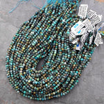 Natural Dragon Skin Turquoise Faceted 4mm Cube Beads Real Genuine Natural Blue Green Turquoise Micro Faceted Laser Diamond Cut 15.5" Strand