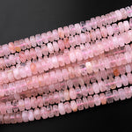 Natural Pastel Pink Morganite Pink Aquamarine Beryl Rondelle Beads 8mm 15.5" Strand