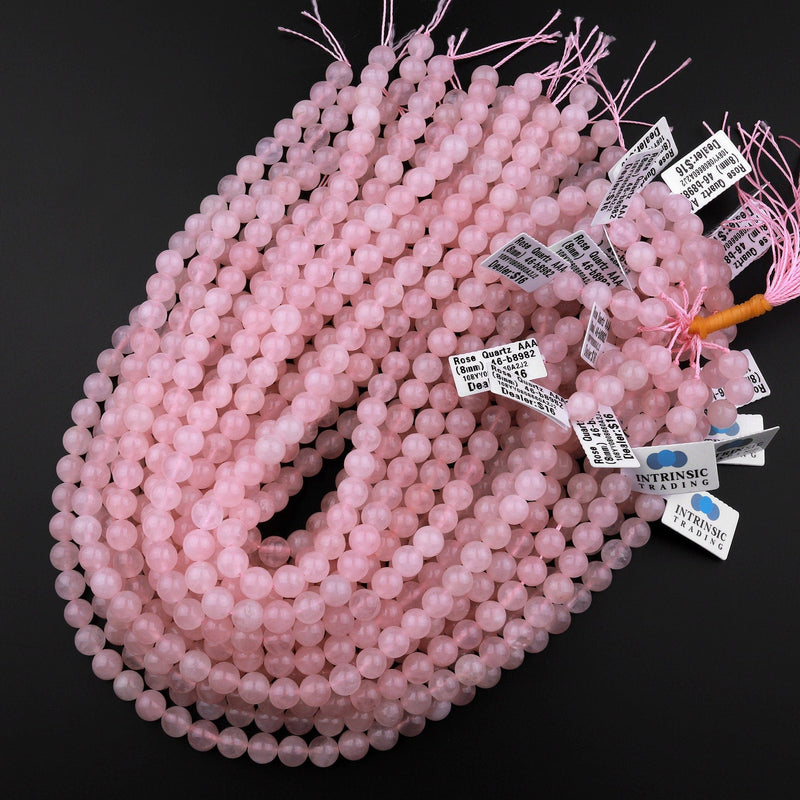 6mm Natural Pink Rose Quartz Beads Strands, Circle Round blush pink ge –  Swoon & Shimmer