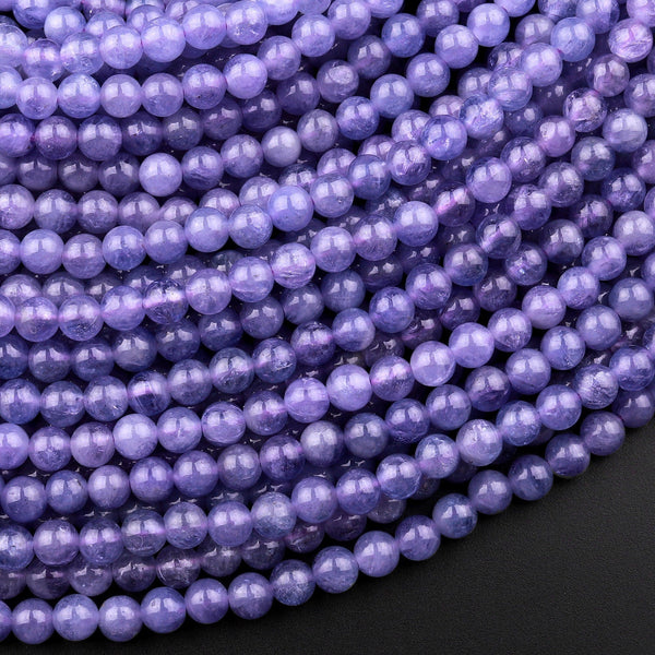 AAA Real Genuine Natural Tanzanite 4mm Smooth Round Beads Gemstone 15.5" Strand