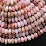 Natural Peruvian Pink Opal Smooth 4mm 6mm 8mm Rondelle Beads 15.5" Strand
