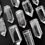 Natural Rock Quartz Pendant Top Side Drilled Point Tower Pendulum Gemstone Crystal Focal Bead