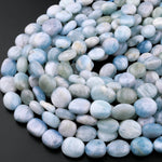 Natural Blue Aquamarine Freeform Pebble Nugget Beads Gemstone 15.5" Strand