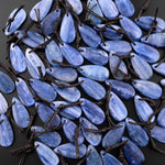Natural Blue Kyanite Teardrop Pendant Top Drilled Gemstone Focal Bead