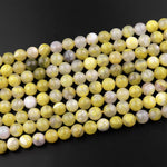 Natural Canary Yellow Jade 8mm 10mm Round Beads 15.5" Strand